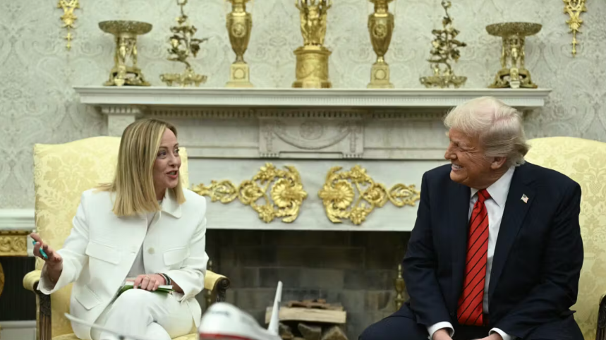 President Trump with Italian Prime Minister Giorgia Meloni