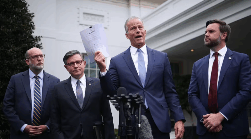 Russell Vought, Mike Johnson, John Thune, and JD Vance