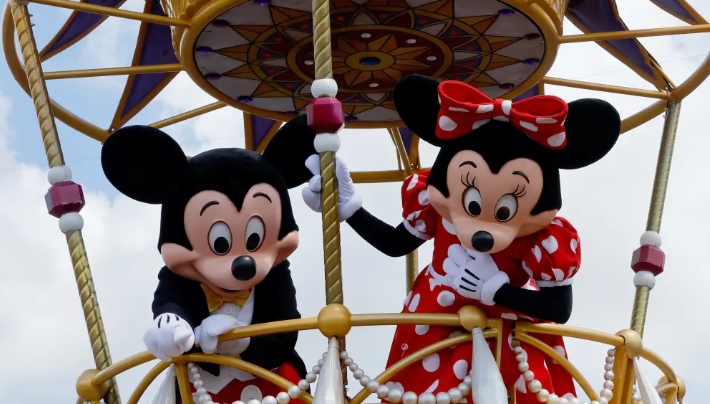 Mickey Mouse and Minnie Mouse at Disneyland