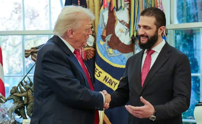 President Trump meeting with Syrian President Ahmed al-Sharaa