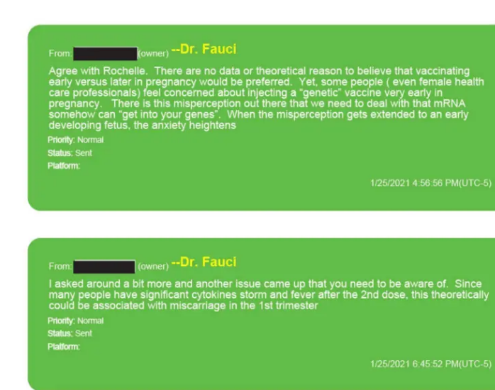 Dr. Fauci Text Messages