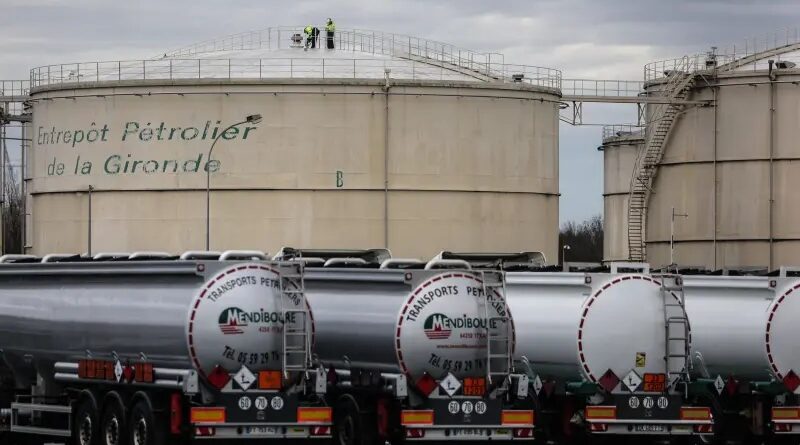 Tanker trucks in France